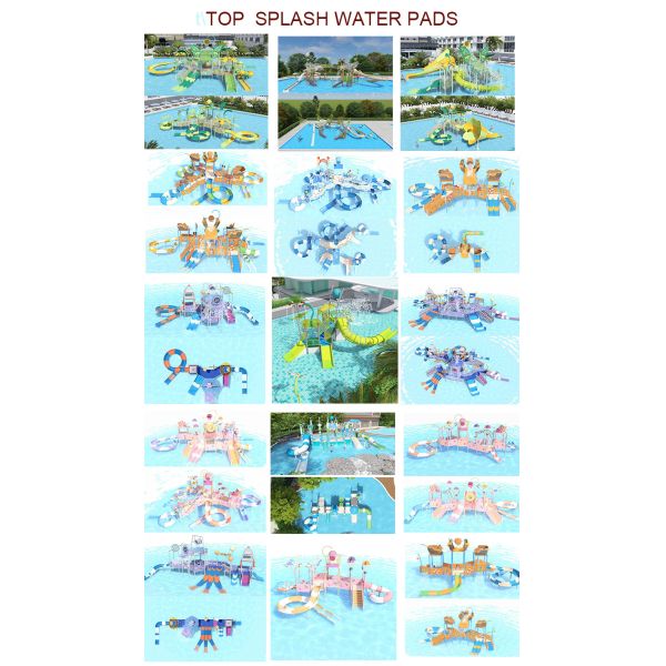 Kids Large Water Amusement Park Equipment Water Slide Aqua Parks Childrens Splash Pad