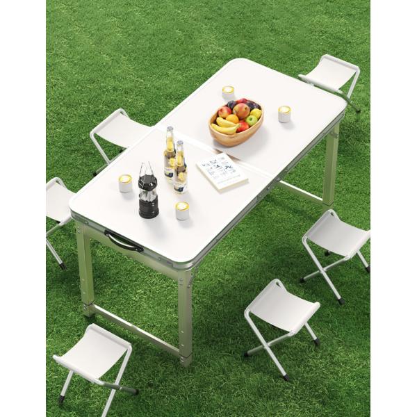 Outdoor Folding Picnic Table with 4 Chairs, Aluminum Camping tables that fold up lightweight,Mountaineering equipment