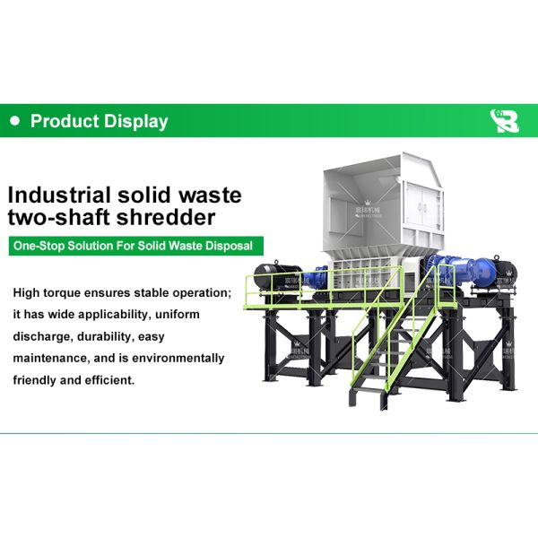 High Efficiency Double Shaft Shredder Machine Industrial Waste Recycling Equipment
