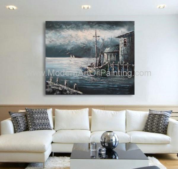 Contemporary Fishing Boat Painting At Sea  / Sailing Ship Paintings Prints