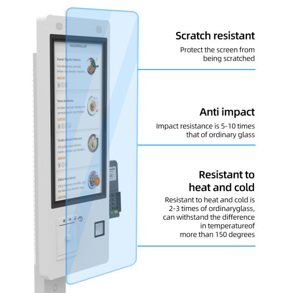 Quiosco de autoservicio fácil de usar con 8GB de RAM, SSD de 256GB y monitor POS con sistema de pago avanzado