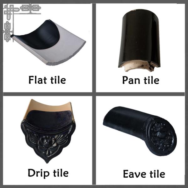 Дизайн дракона Китайские черные керамические крыши стеклянные античный стиль для храма садовый павильон