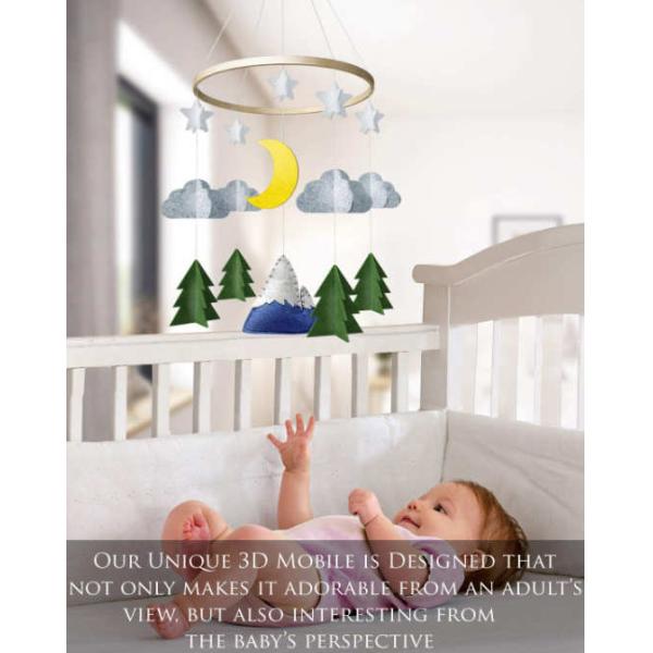 EN71 Fabrics Starry Woodland Night Felt Nursery Decoration