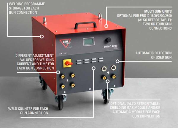 BTH Stud Welding Machine PRO-D 2800 Short Cycle Stud Welding,  Microprocessor Controlled Stud Welding
