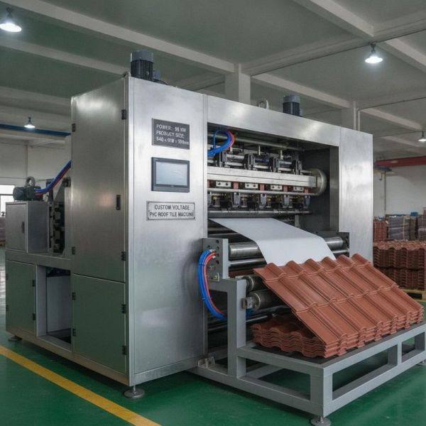 Customized Voltage PVC Roof Tile Machine Featuring 98 KW Power and Product Size