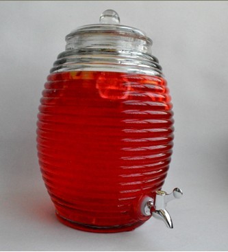clear glass beverage dispenser