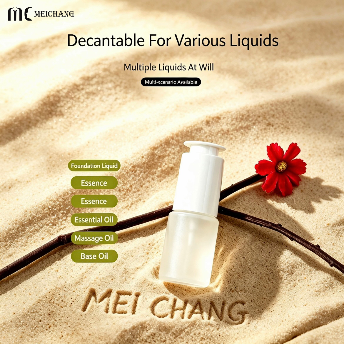 15ml /20ml /30ml /35ml Twist-Press Integrated Dropper Glass Serum Bottle for Professional Skincare(MC-621)