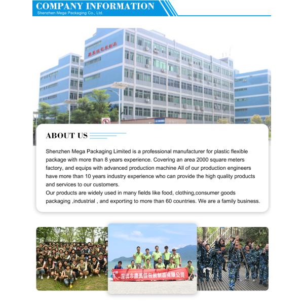 Смороженный пищевой класс пластиковый рюкзак с резьбой Пищевая упаковка Печать цифровой печатный стоять вверх мешок пластиковый пакет