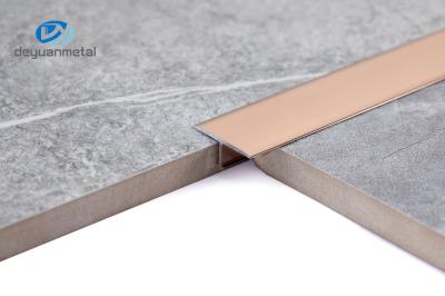 6063 Aluminum Rose gold T Profiles T5 Temper Andizing T Shape Metal Transition Trim For Hotel Wall Decoration