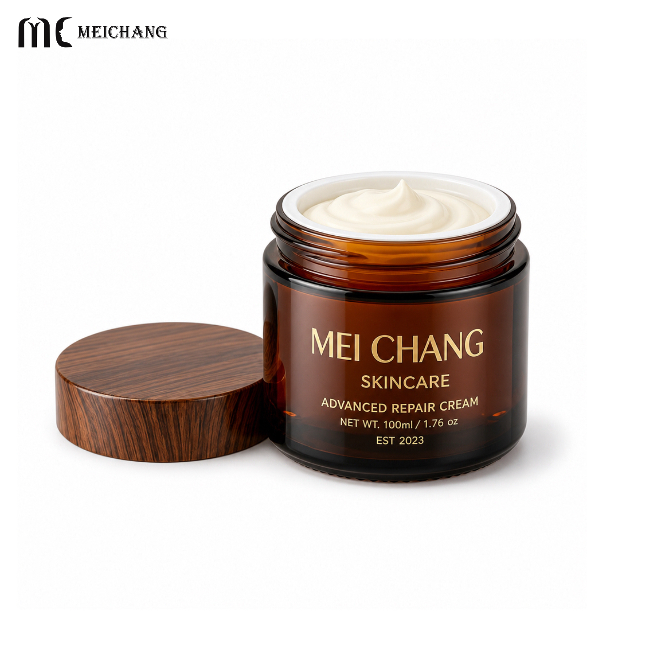 1oz/2oz/4oz/8oz/16oz Amber & Frosted Clear Glass Cosmetic Jar with Black/White Lid(MC-G-557)