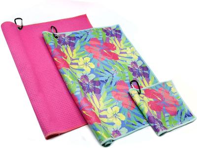 Custom Logo Soft Microfiber Golf Waffle Towel Plain Dyed