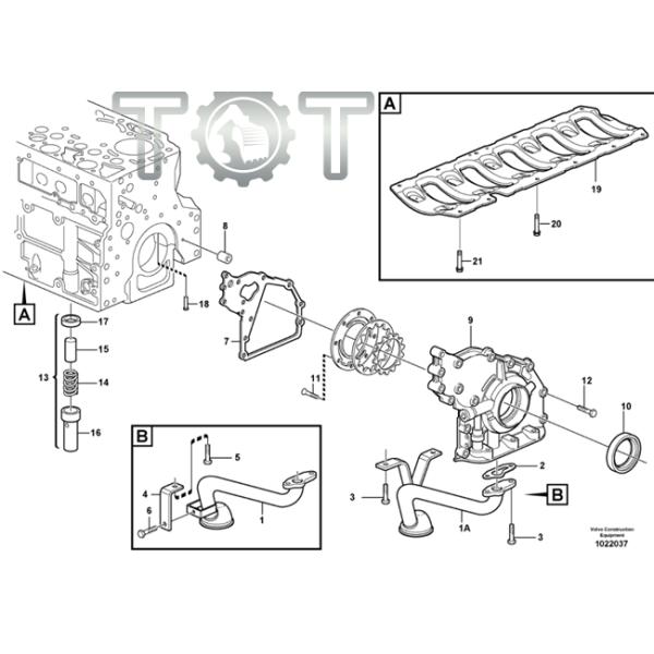 Excavador Engine Parts del reemplazo EC240 EC290 de la bomba de aceite de VOE21600207 D7D D7E Volvo