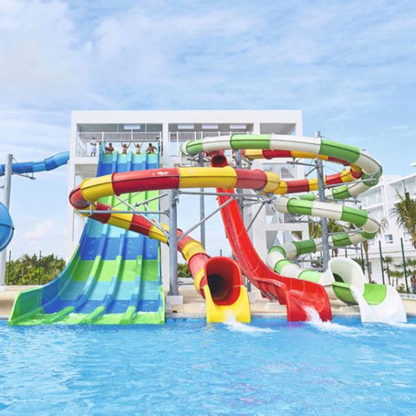 Water Park Rainbow Slides Adult Amusement Park Rides Equipment Fiberglass Water Slide