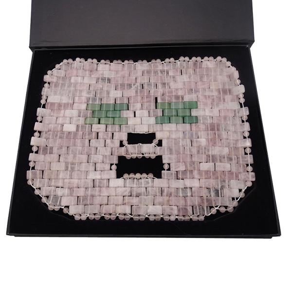 Eye Massage Area 7.4*9.25inch Rose Quartz Jade Mask Natural Stone Face Massager for Sleep Mask