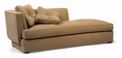 Khaki Color Living Room Chaise Lounge Sofa With Cushion / Wood Frame