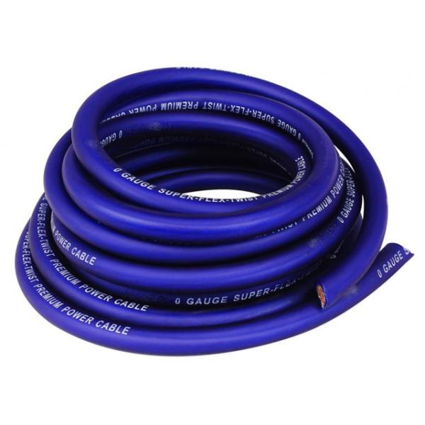 Flexible Translucent Blue Red 1/0 GA AWG Power Wire for Car Audio Amplifier Installation