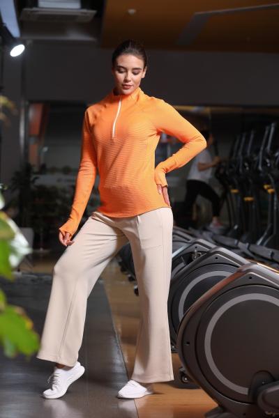 Quarter Zip Long Sleeve Tops With Mock Neck Striped Pattern