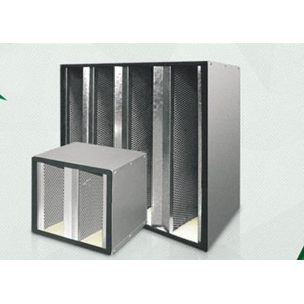 Fiberglass Fiber Minipleats V Cell Filter  With 80 Degree Work Temperature