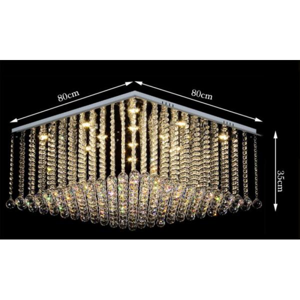Square Flush Mount Crystal Chandelier For Luxury Living Room Crystal Chandeliers(WH-CA-95)