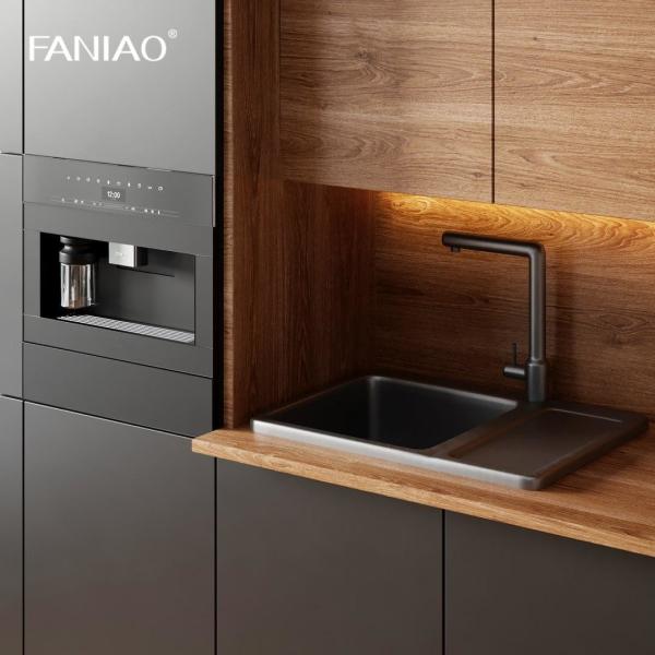 Modular Black Melamine Kitchen Cabinet For Apartment