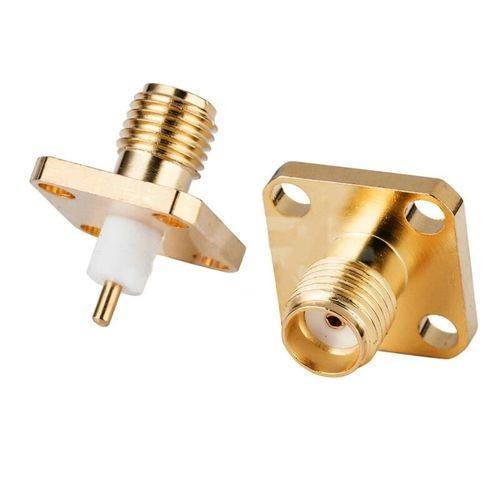 Jack Female SMA RF Coaxial Connector with 0~3GHz Frequency 50Ω Impedance and Gold Plated PCB Mount