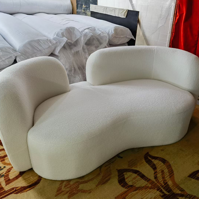 Minimalist Modern Eco-Friendly Curved Fabric Corner Sofa Set for Villa Home Office Living Room