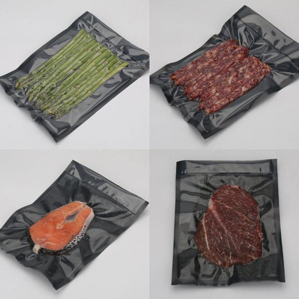 Black Clear Chamber Vacuum Pouches 3 Mil For Meat Cheese Sausage Packaging