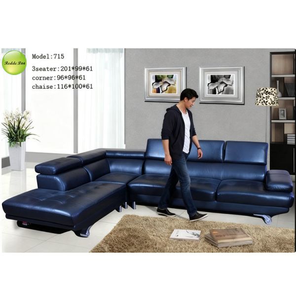 Elegant Model 715 Blue Sectional: Premium, Functional – Redefine Living Room Luxury