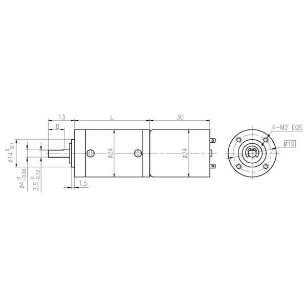 Миниатюра 24mm чистит коммутированный почищенный щеткой мотор щеткой 24V планетарной шестерни DC