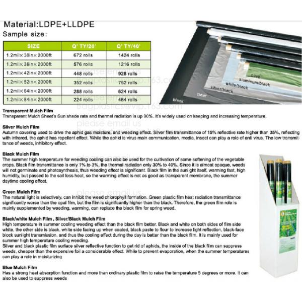 Weed Control Mulch Film, Agriculture Vegetable Black PE Films, 5 Holes Greenhouse Perforated Film