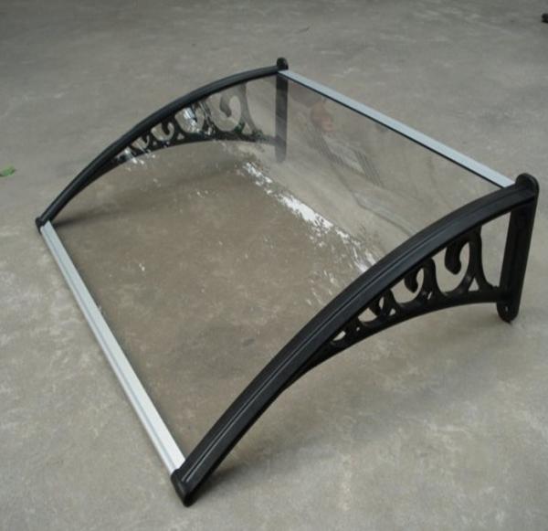 No Fading Polycarbonate Patio Canopy , Patio Door Rain Cover Aluminum Bracket