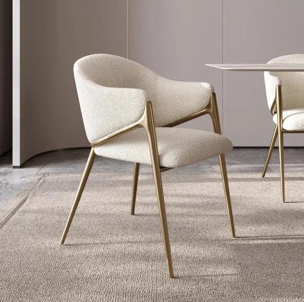 Fabric Upholstered Dining Chair with Metal Legs 42x44x91cm