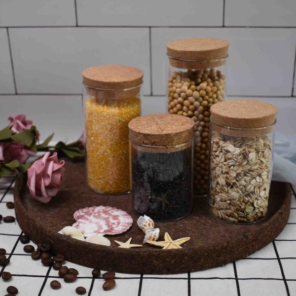 Wearproof Borosilicate Glass Bottle Cork Stopper Lid FDA Good Sealing