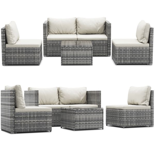 Furniture Wholesaler Outdoor Living Seating Sectional Poly Rattan Wicker Free Combination  Garden Sofa