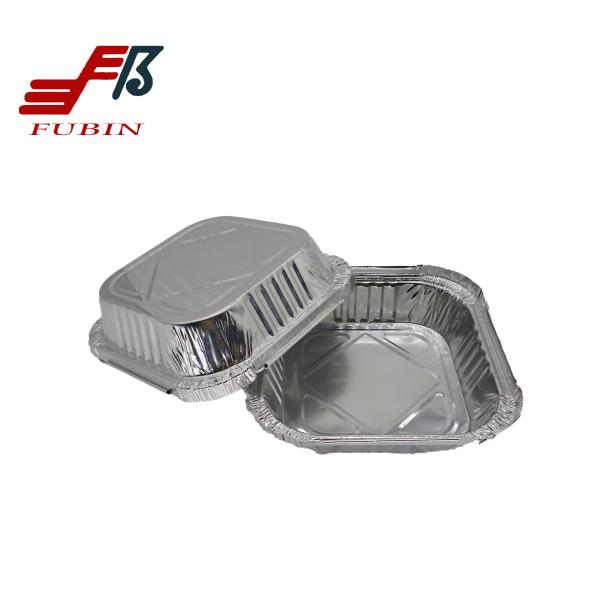 470ml Square Aluminum Foil Pans With Paper Lids Household
