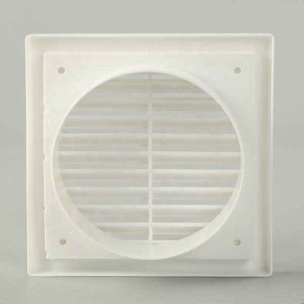 Square Hotel ABS Пластиковый потолок Стенный монтаж Выхлопный вентилятор Выход Впускный воздухопровод Решетка