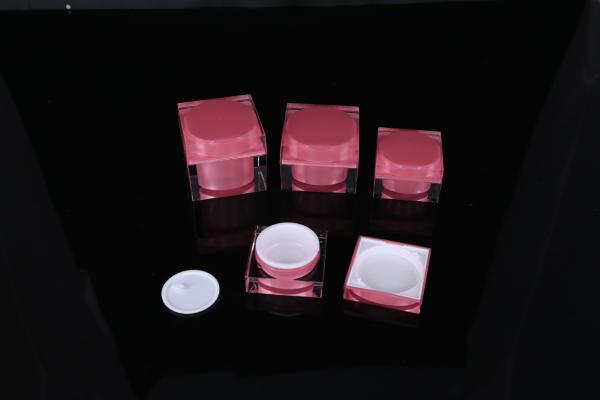 hand lip crystal pump empty square white Screen Printing Airless 30ml Cosmetic Cream Jars