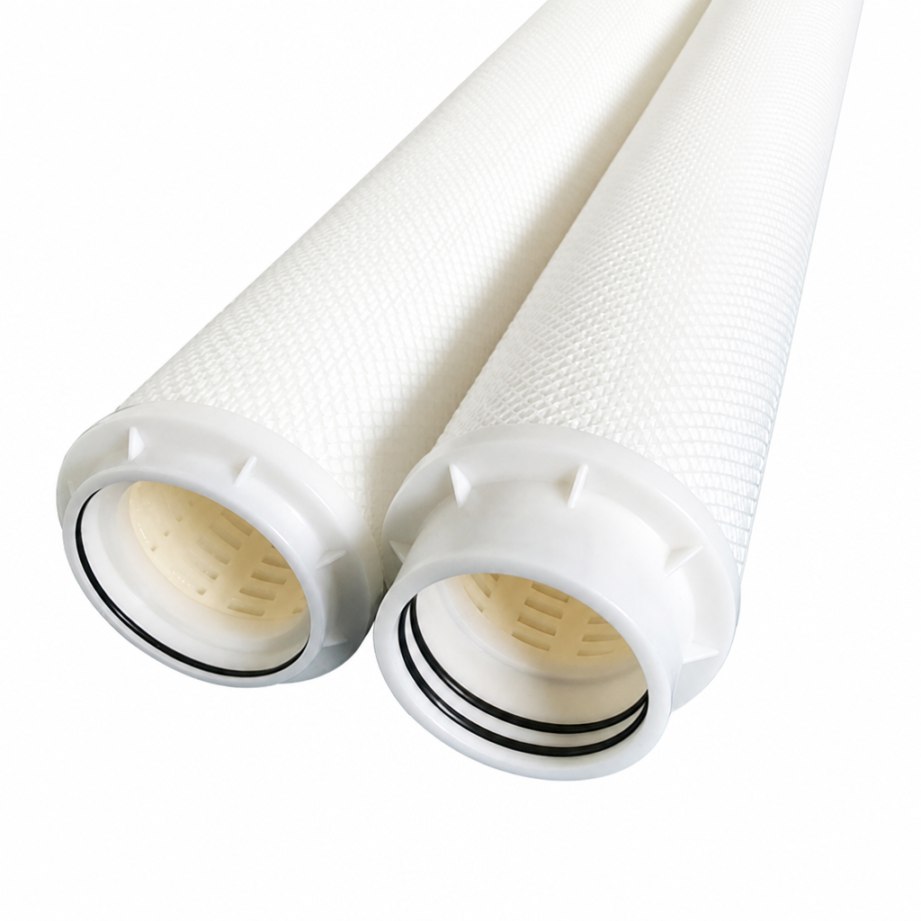 Glass Fiber Reinforced Polypropylene End Cap Polypropylene Pleated High Flow Filter Cartridge 6 Inch Diameter High Surface Area Industrial RO Pre Filtration Unit