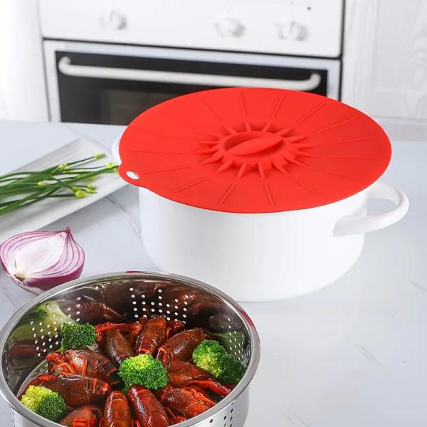 Customized Silicone Fresh Keeping Food Cover Heat Resistant Strong Sealing For Microwave