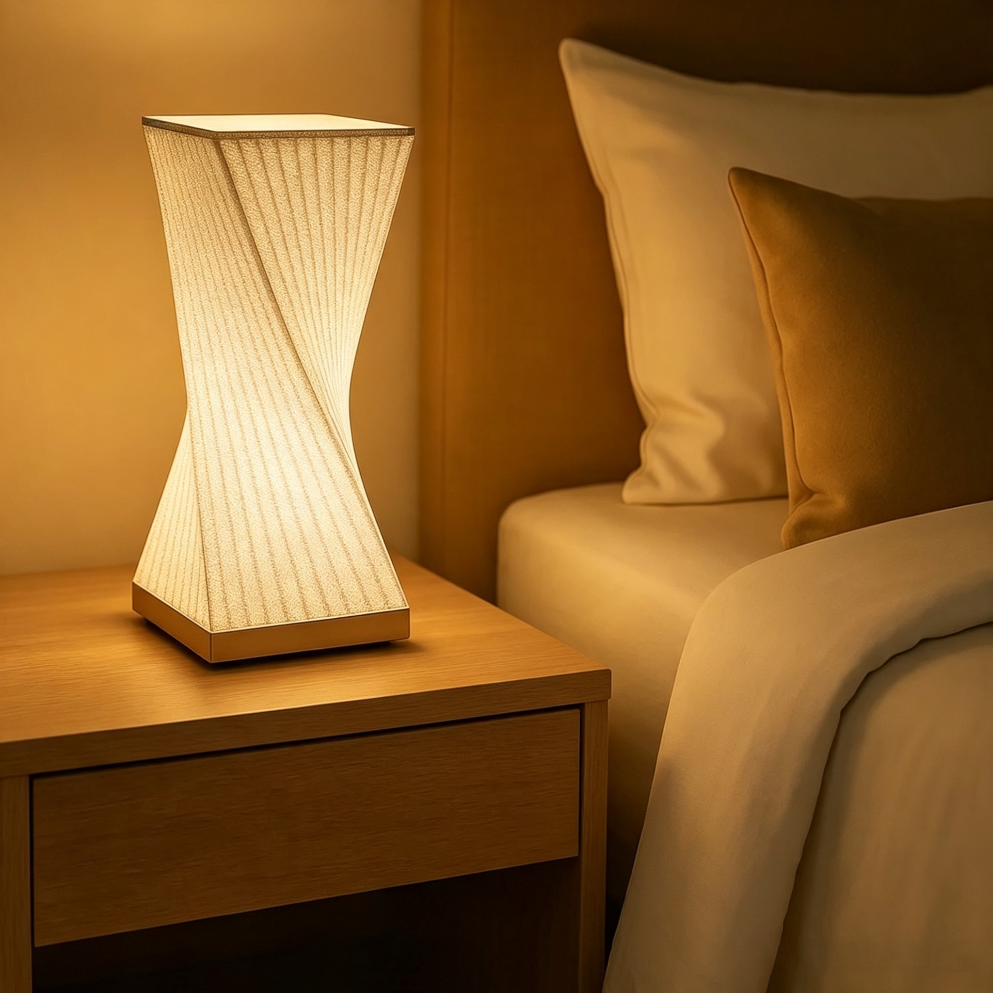 Twisted  3D Printed Lighting Fixtures Art Styled 3d Printed Lamp Warm Light