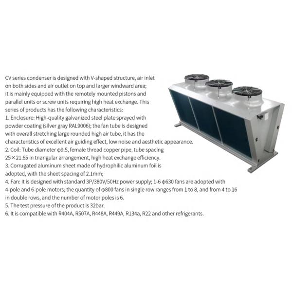 V-shaped top blow air condenser