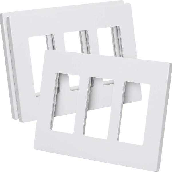 Glossy Finish Screwless 3 Gang Face Plate For Wall Socket