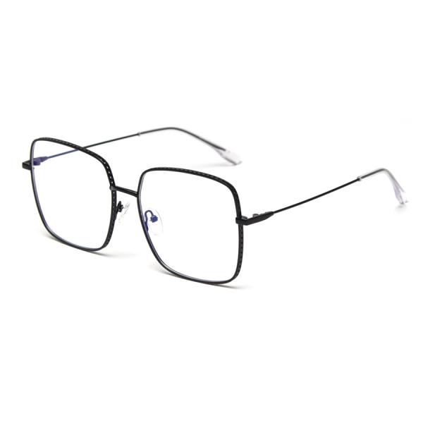 Silver Alloy Square Big Frame Glasses Men Women Unisex Decoration Transparent Frame Glasses