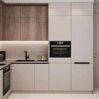 Moderne Designs haut de gamme Affordable Armoires de cuisine en bois personnalisées Petites armoires de cuisine en mélamine en forme de L