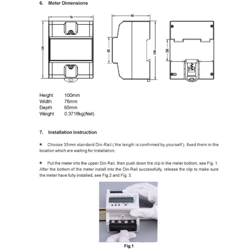 3 Phase 4 Wire Energy Meter XTM024 Series Din Rail Smart Digital KWH Meter 3*20(80)A 380V