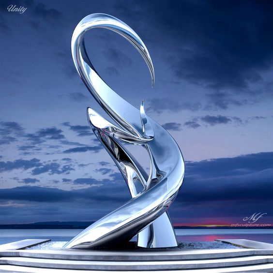 Square Garden Fountain Outdoor Sculpture Steel Garden Landscape Art Sculpture Hard Enamel Technique