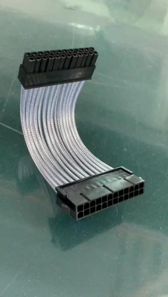 Wire Harness Power Supply Cable 24 pin ATX Male To Female 18AWG for Main Board