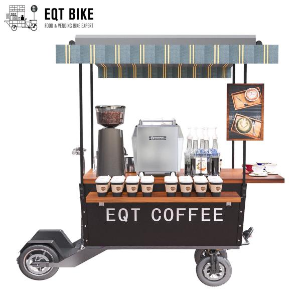 Cargo Skate Coffee Bike Cart Electric Street Food Cart 300KG Load