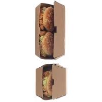 Cajas de hamburguesas de papel kraft ecológicas personalizadas La solución definitiva de embalaje de comida rápida para llevar
