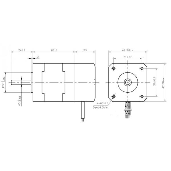 мотор 0.15-0.5KG короткозамкнутого витка Nema 17 принтера 3D Stepper с постоянными магнитами